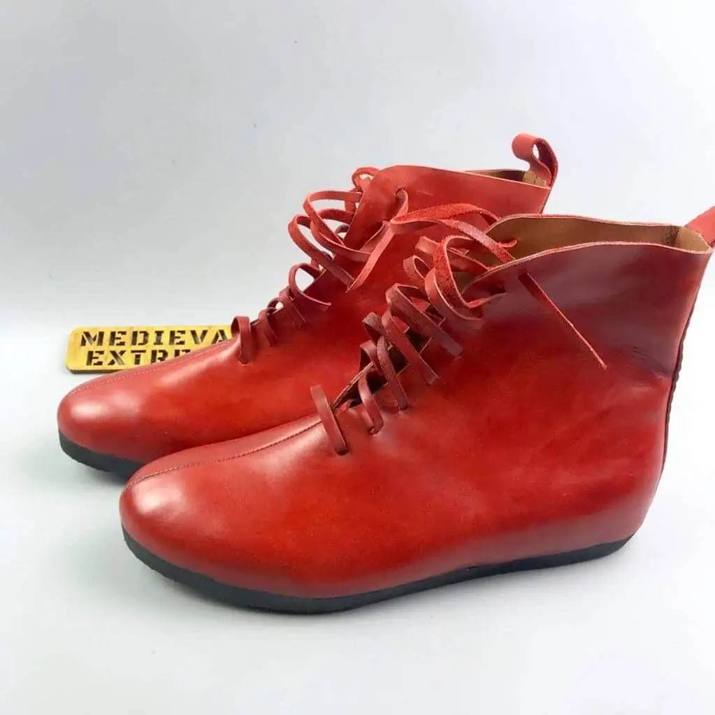 High battle boots - red