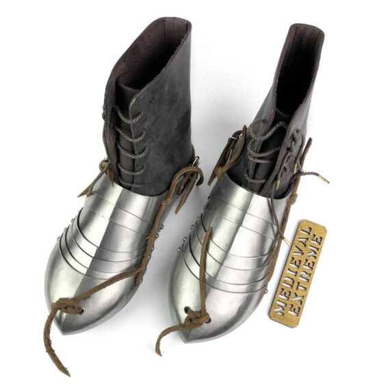 Titanium 15th century sabatons + battle boots bundle top