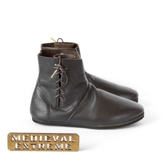 Medieval combat boots with side laces side