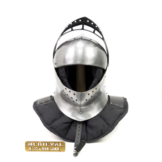 Helmet Armet for armored combat opened visor