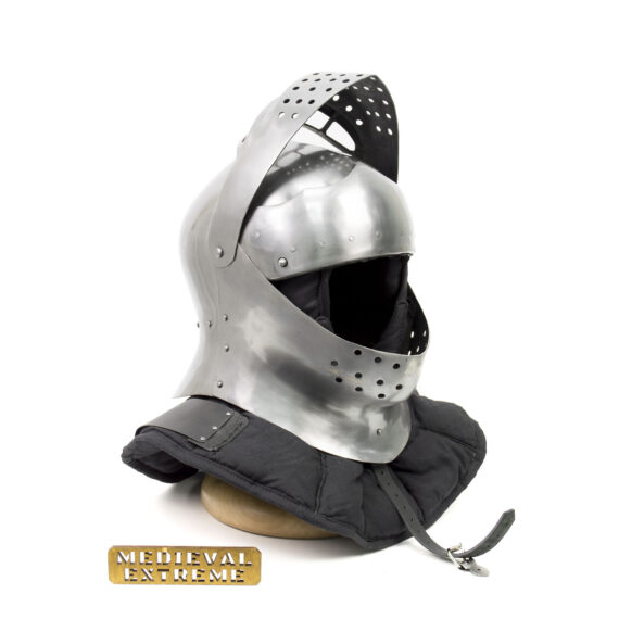 Helmet Armet for armored combat opened visor