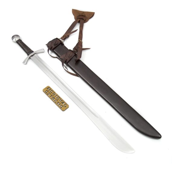Medieval falchion with scabbard