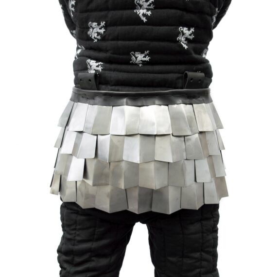 Titanium scales skirt for armored combat back