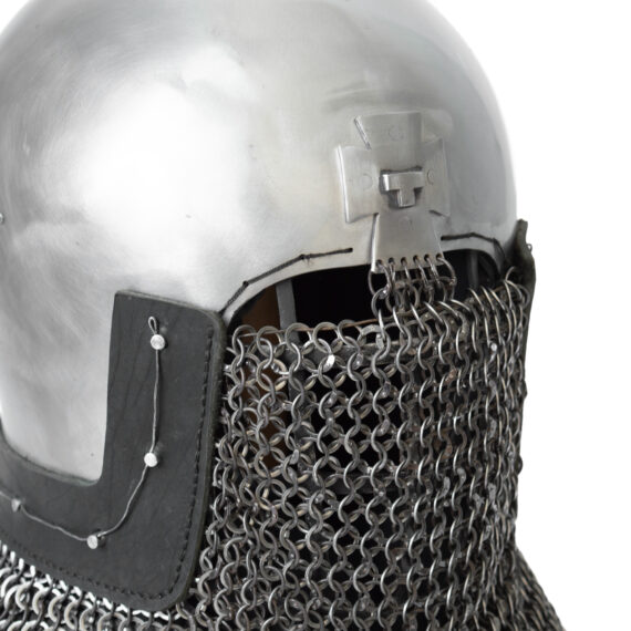 Bascinet with cross for armored combat face