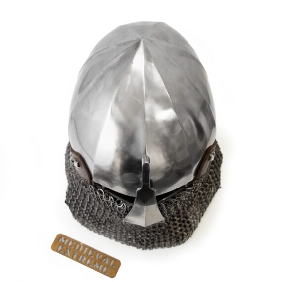 top of Nasal Bascinet with Ribs Helmet