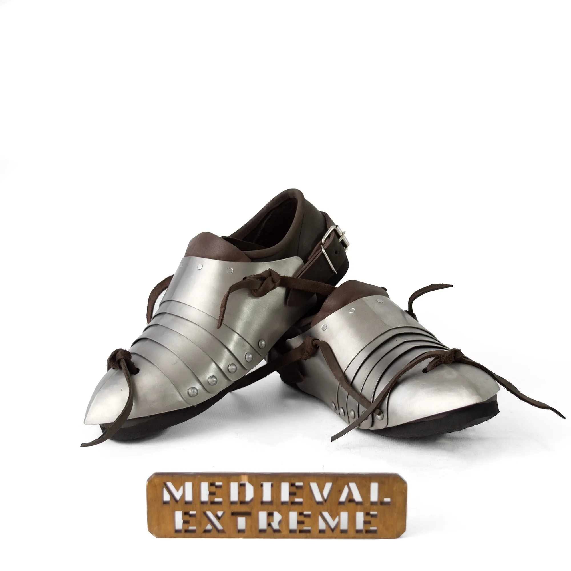 Fighting boots with sabatons pair