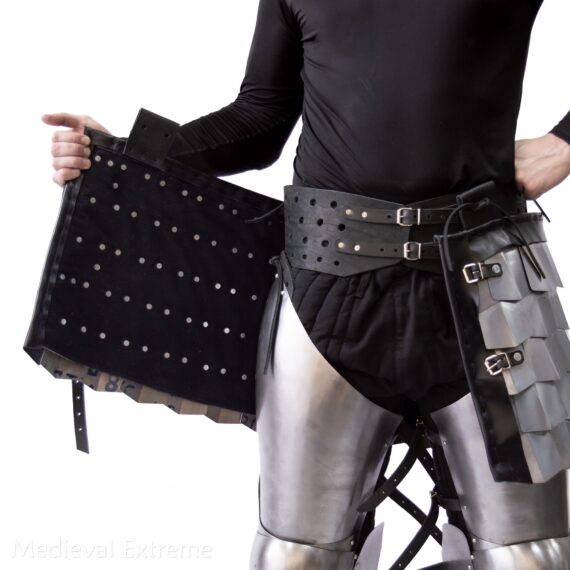 Titanium scales skirt for armored combat inside