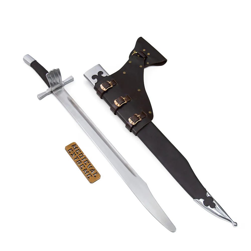 Messer sword with scabbard for armored combat