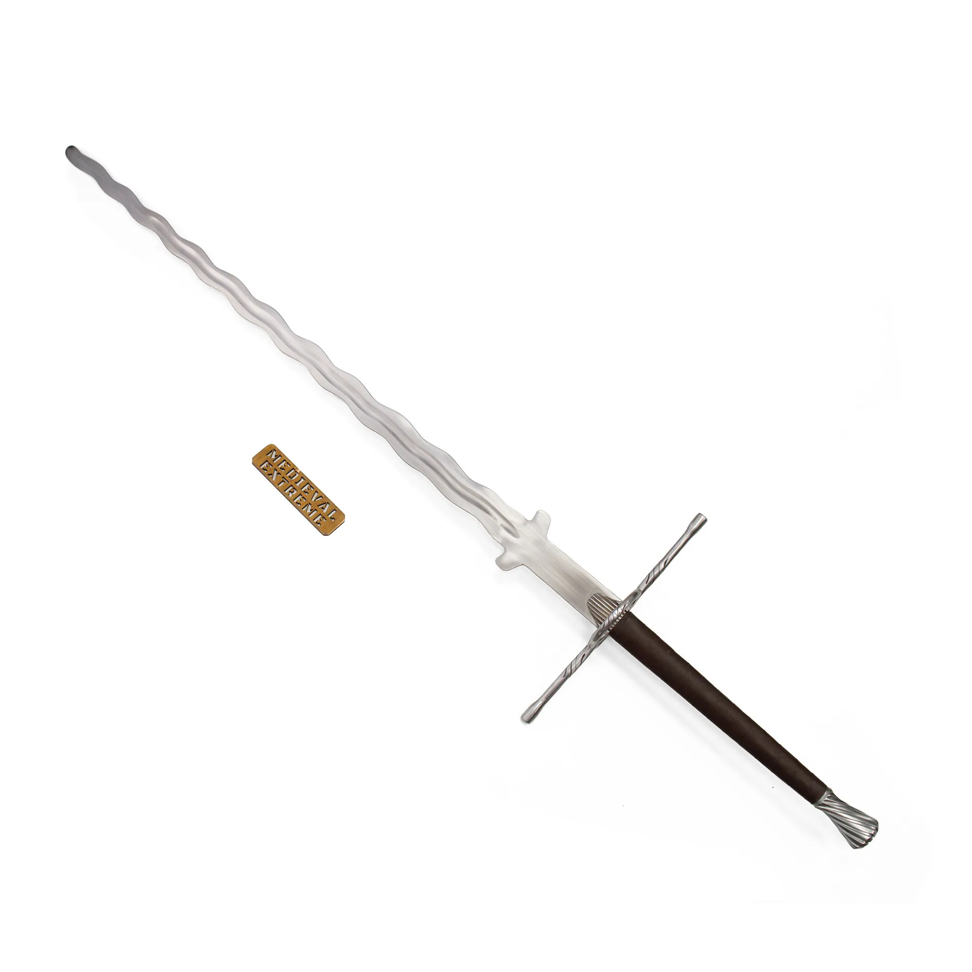 Advanced flamberge two-handed sword full length