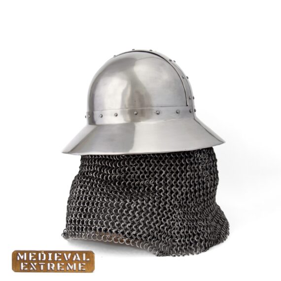 Kettle Hat helmet for armored combat side