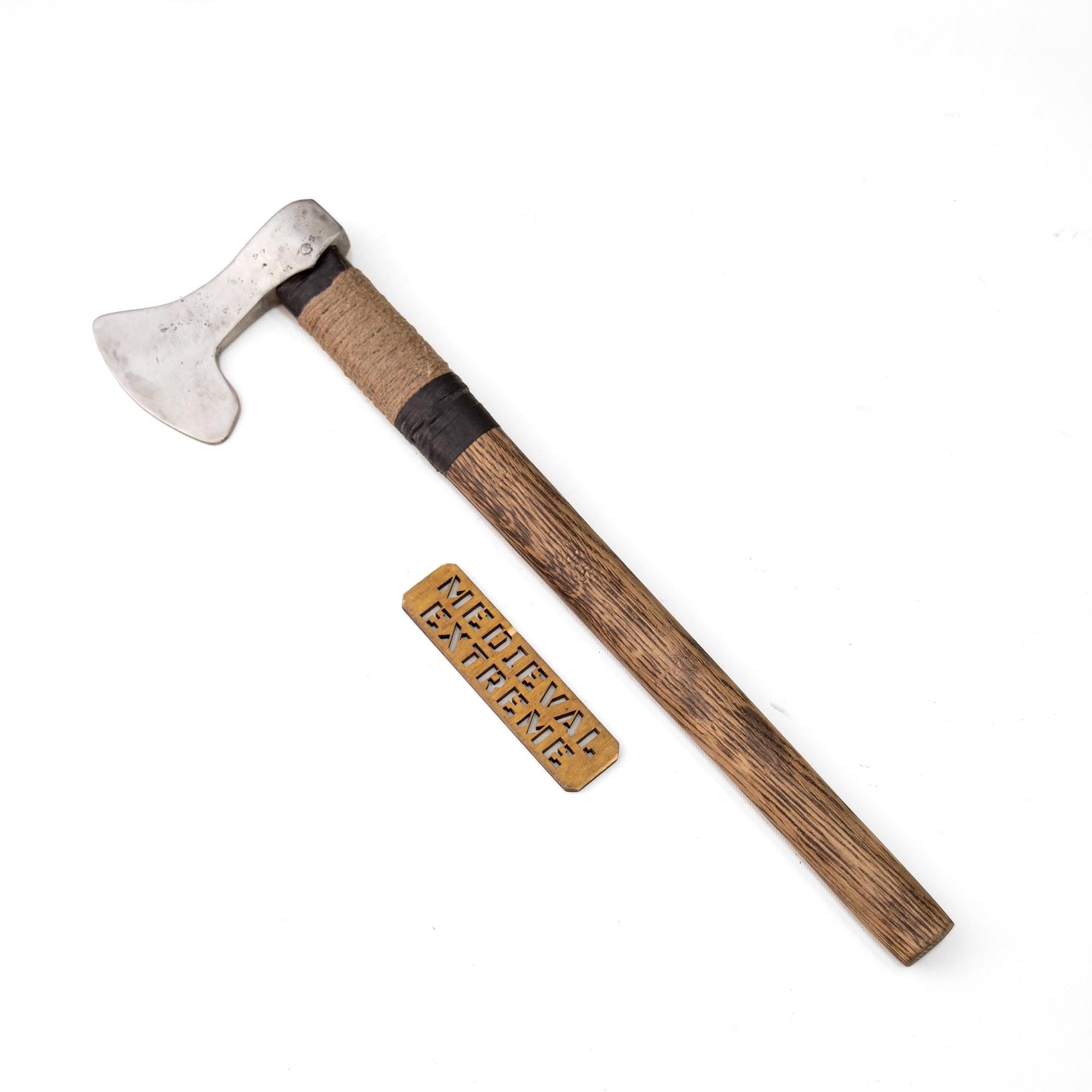 One-handed axe for medieval combat full length