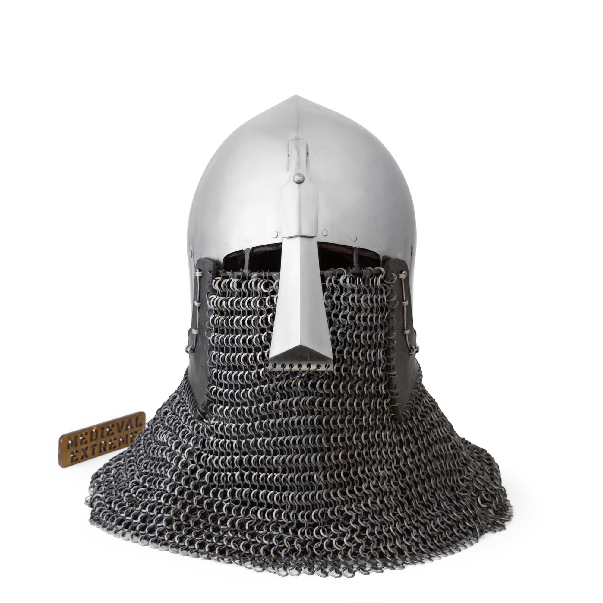 Nasal Bascinet for armored combat front of the helmet