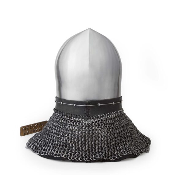 Nasal Bascinet for armored combat back of the helmet