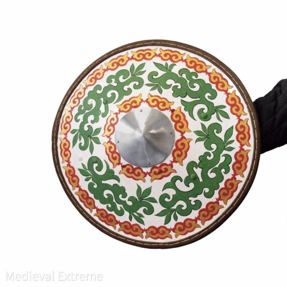 Eastern round shield for armored combat in hand outside