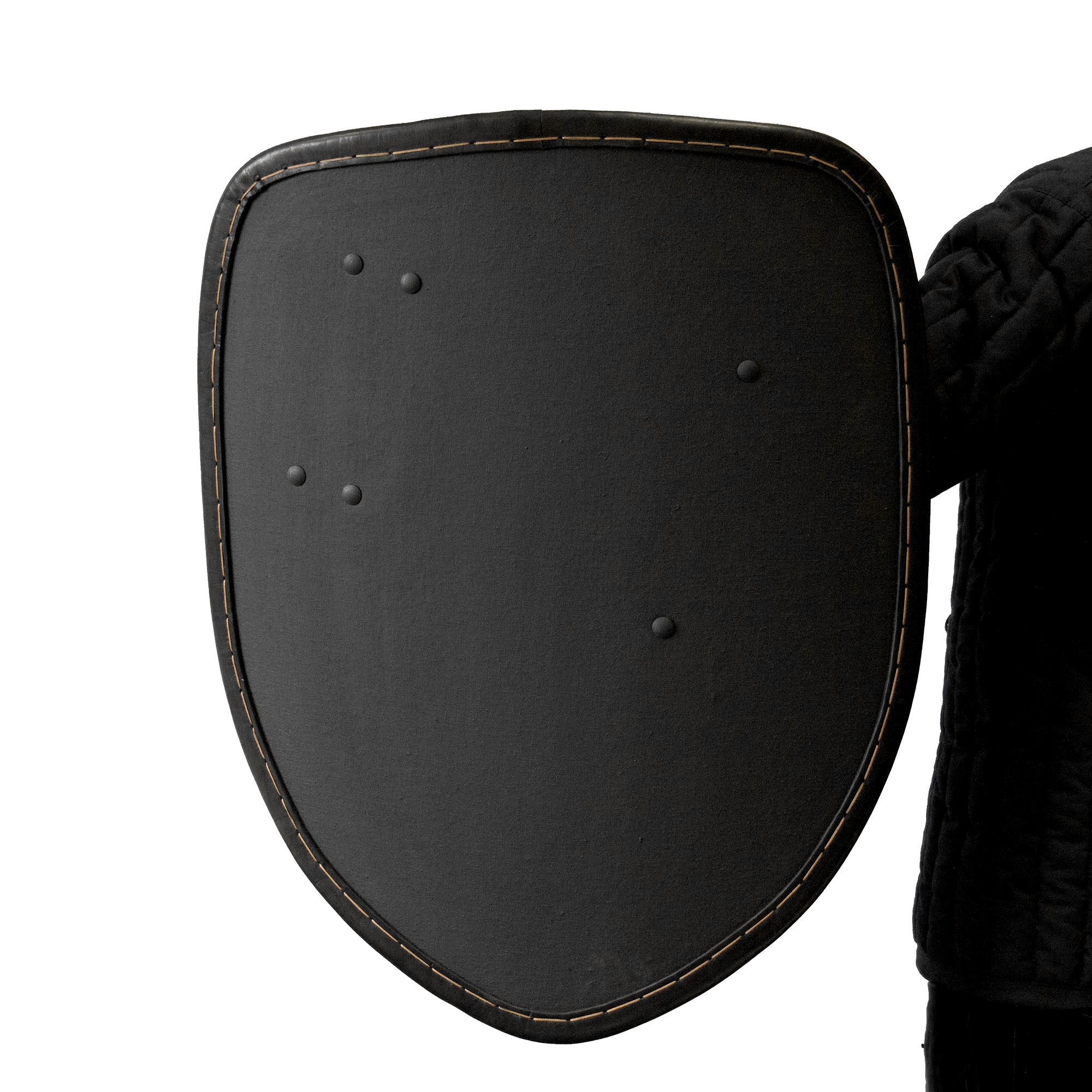 Large teardrop shield for medieval combat in hands