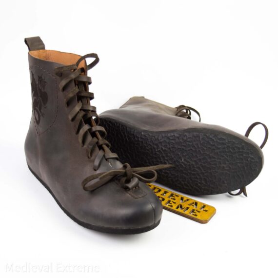 Battle boots with logo pair