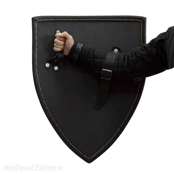 Heather shield for armored combat in hands from inside