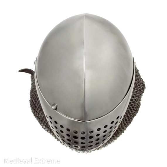 Tournament bascinet - collander, cheese grater visor button