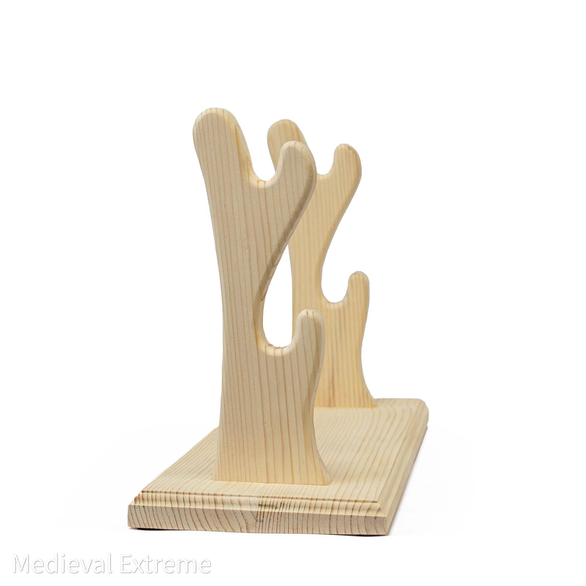 Wooden sword display stand without swords 3/4 side 2