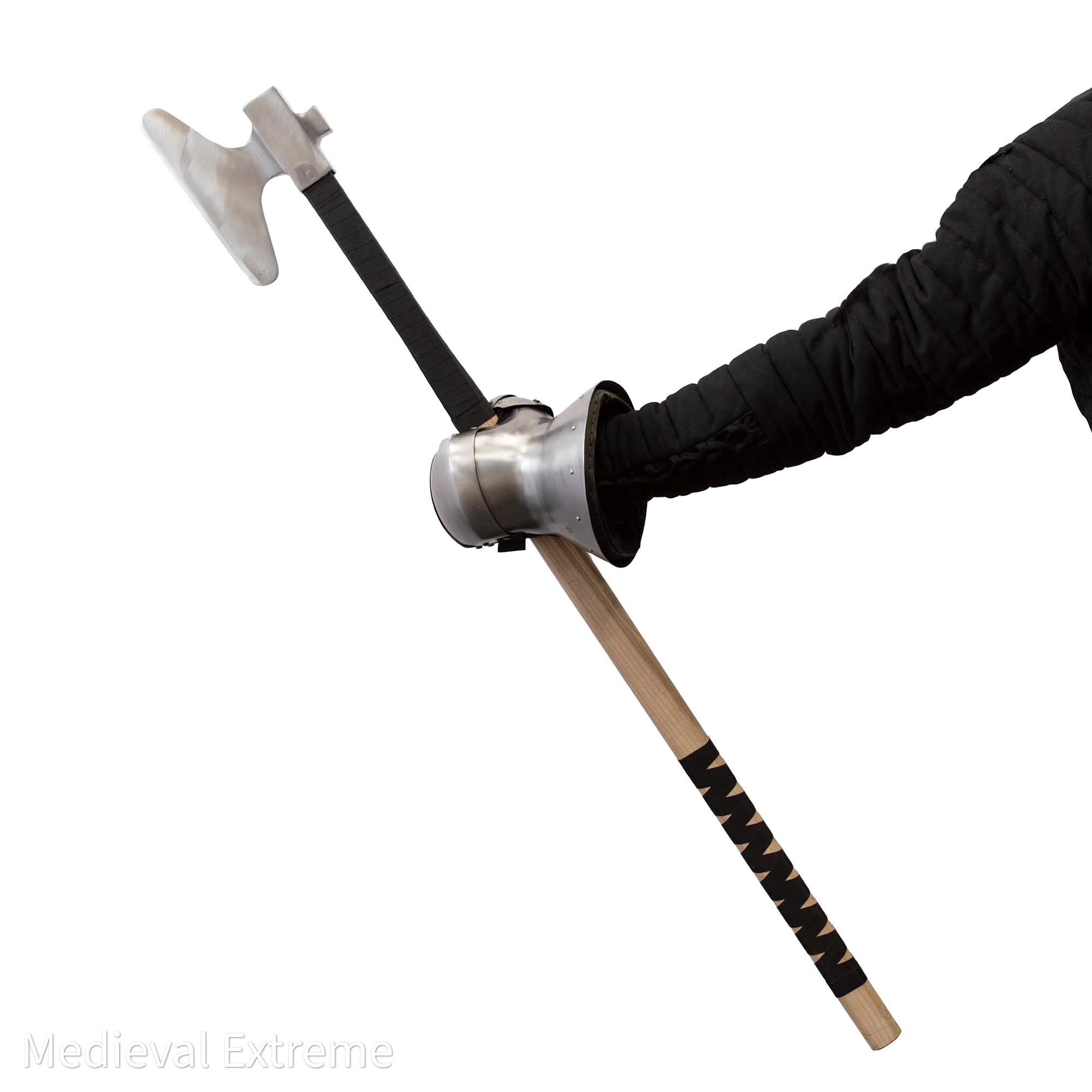 Buhurt poleaxe with shaft in hand