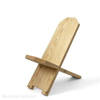 wooden folding bog chair assembled 3/4 Bog Chair – Medieval Style Folding Wooden Camp Chair