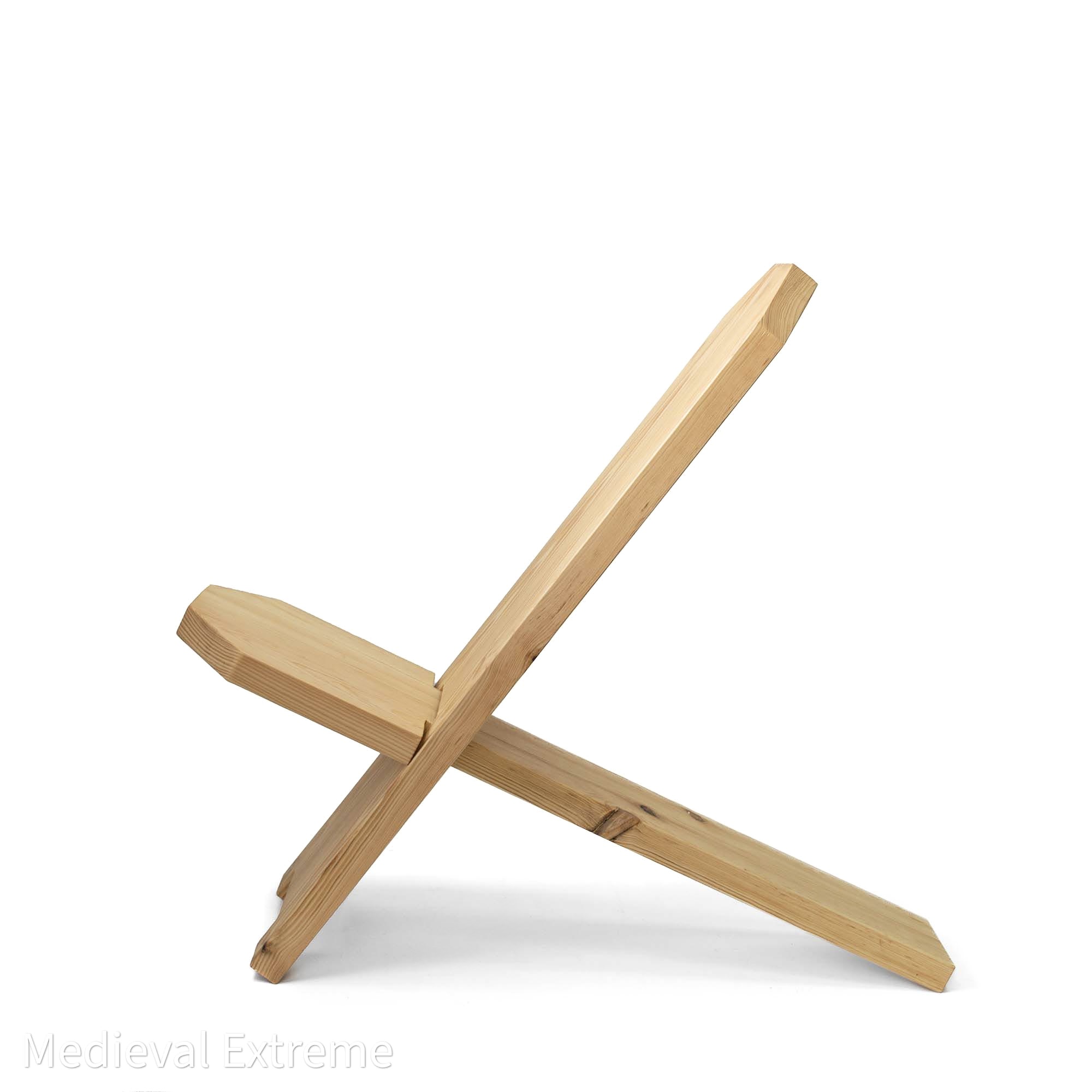 two-piece medieval camp chair close-up side