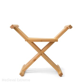 Medieval folding chair 14 century front - white