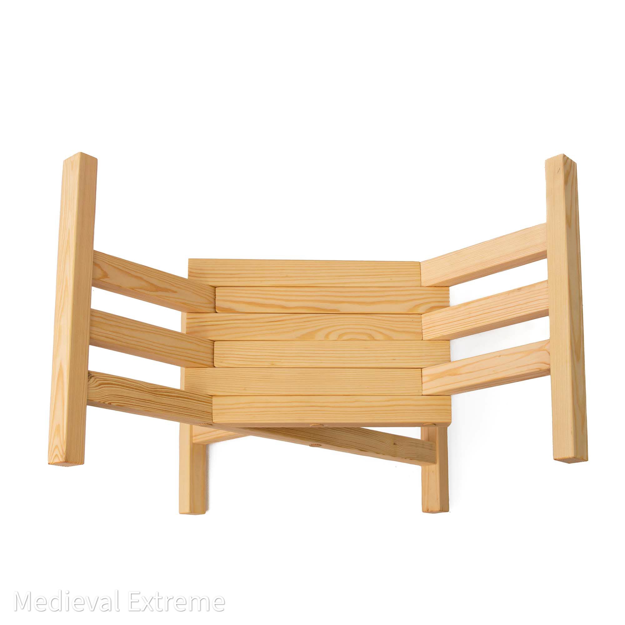 Medieval folding chair 14 century from top - white