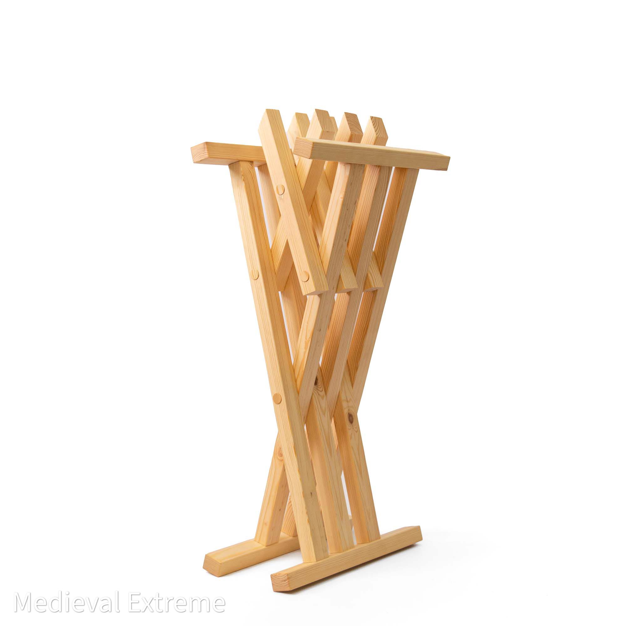 Medieval folding chair 14 century from top - white folded