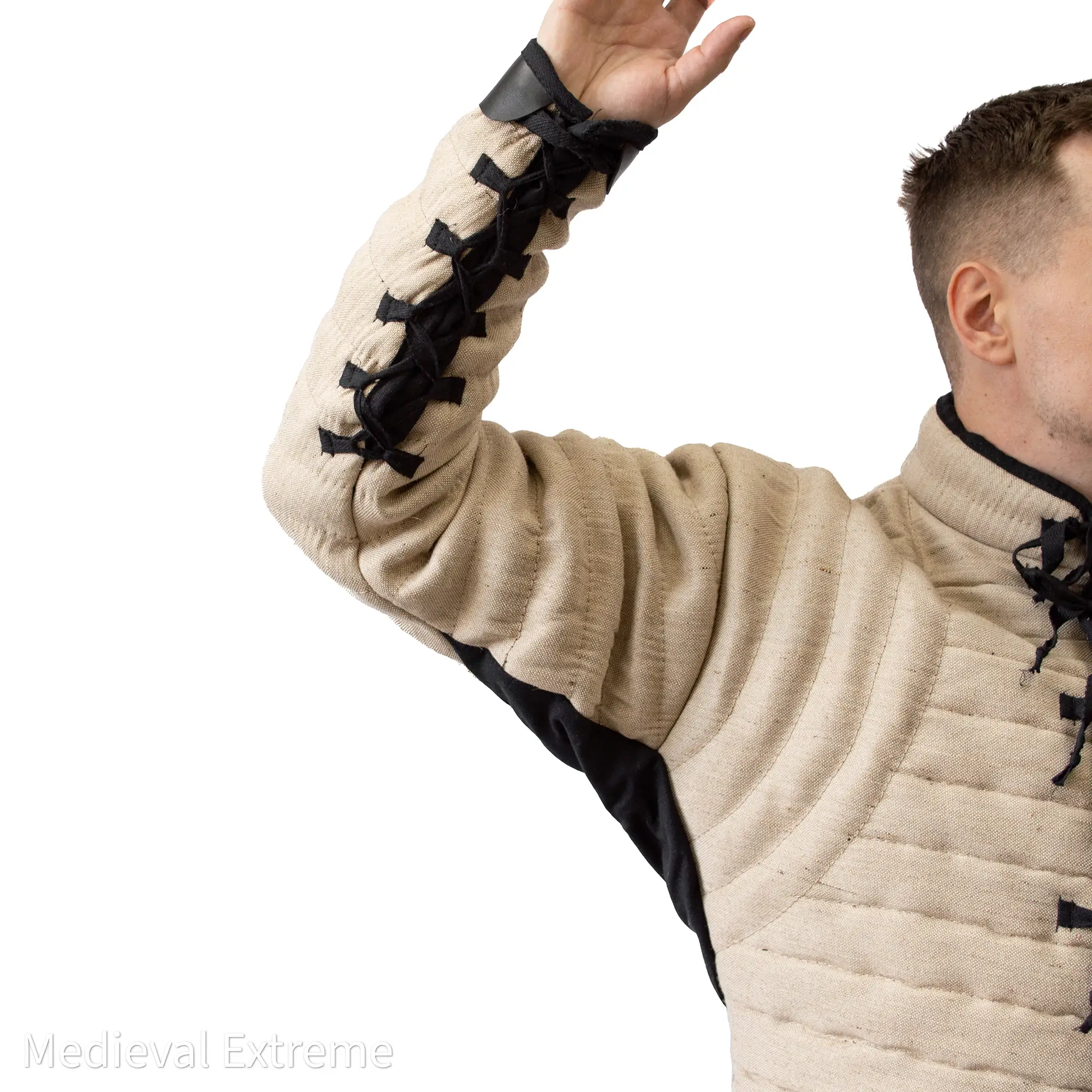 Hard linen gambeson for armored combat and buhurt armpit and forearm