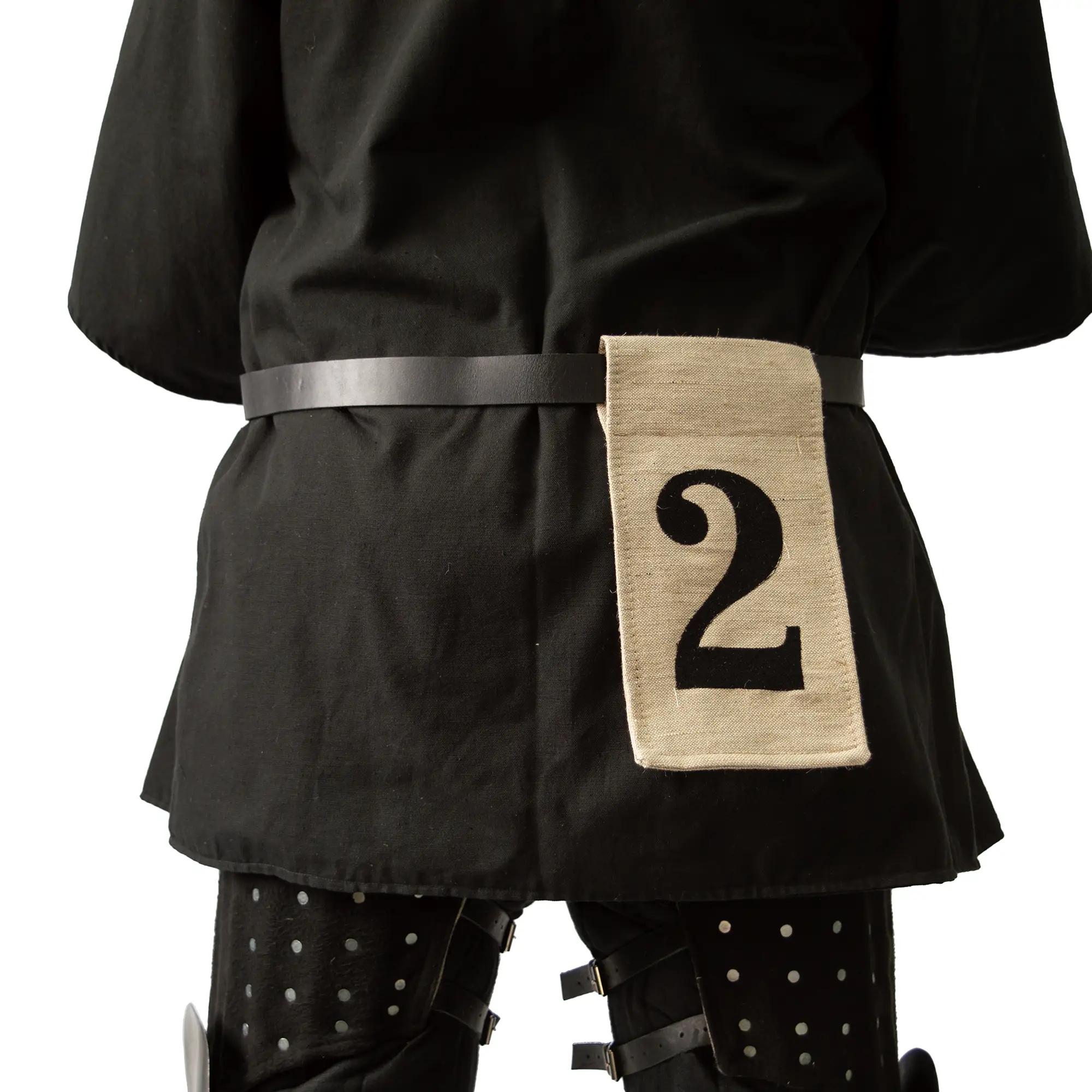 Belt flags for armored combat – embroidered ID flags for buhurt fighters - single hard linen flag on the belt