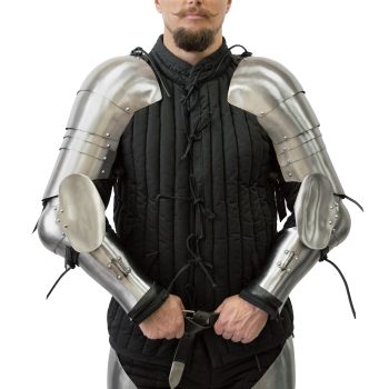 Advanced Floating Arms Rise – hybrid floating and articulated arm armor for medieval combat front 1