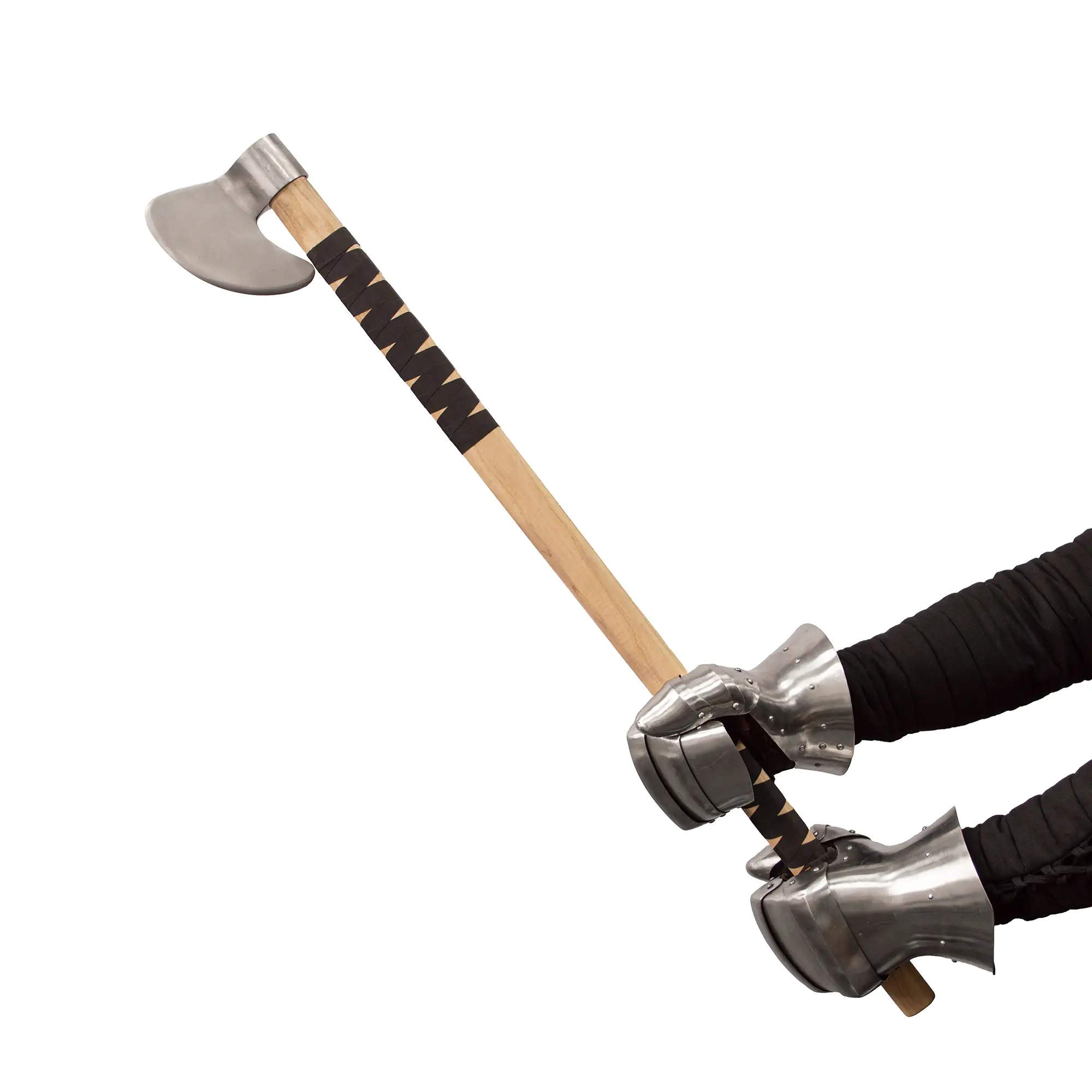 Long Axe 100 cm – short, powerful axe for armored combat and close-range grappling - full length in hands