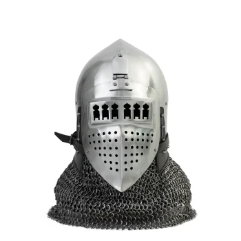 Bascinet klappvisor from the Bavarian Army Museum for armored combat front