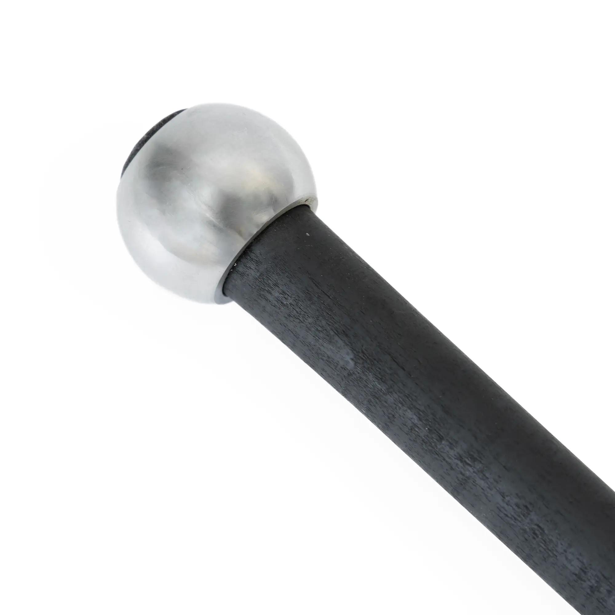 Ball mace for armored combat with blackened haft and riveted head head only