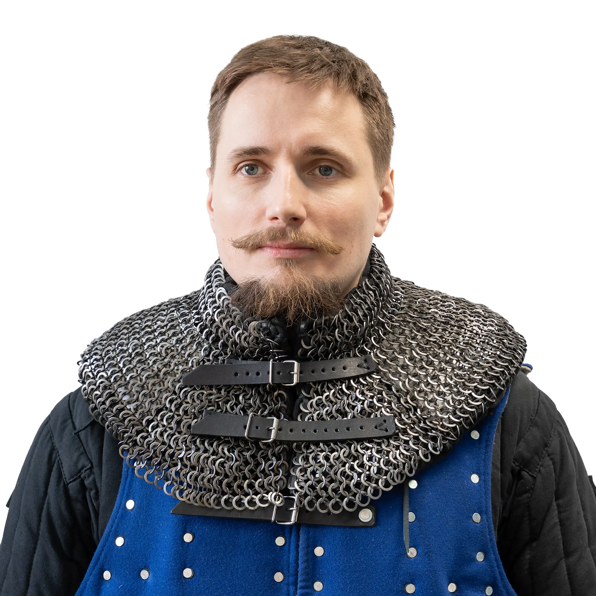 Chainmail gorget with plates