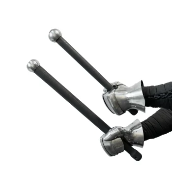 ball mace bundle with long and standard armored combat maces in hands
