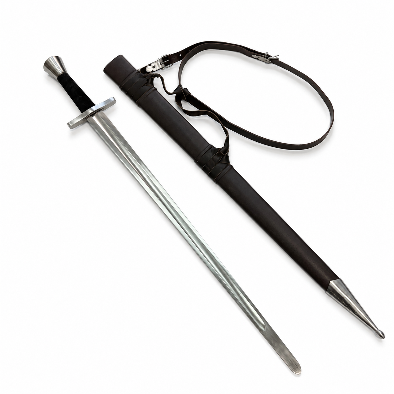 One-handed sword with scabbard