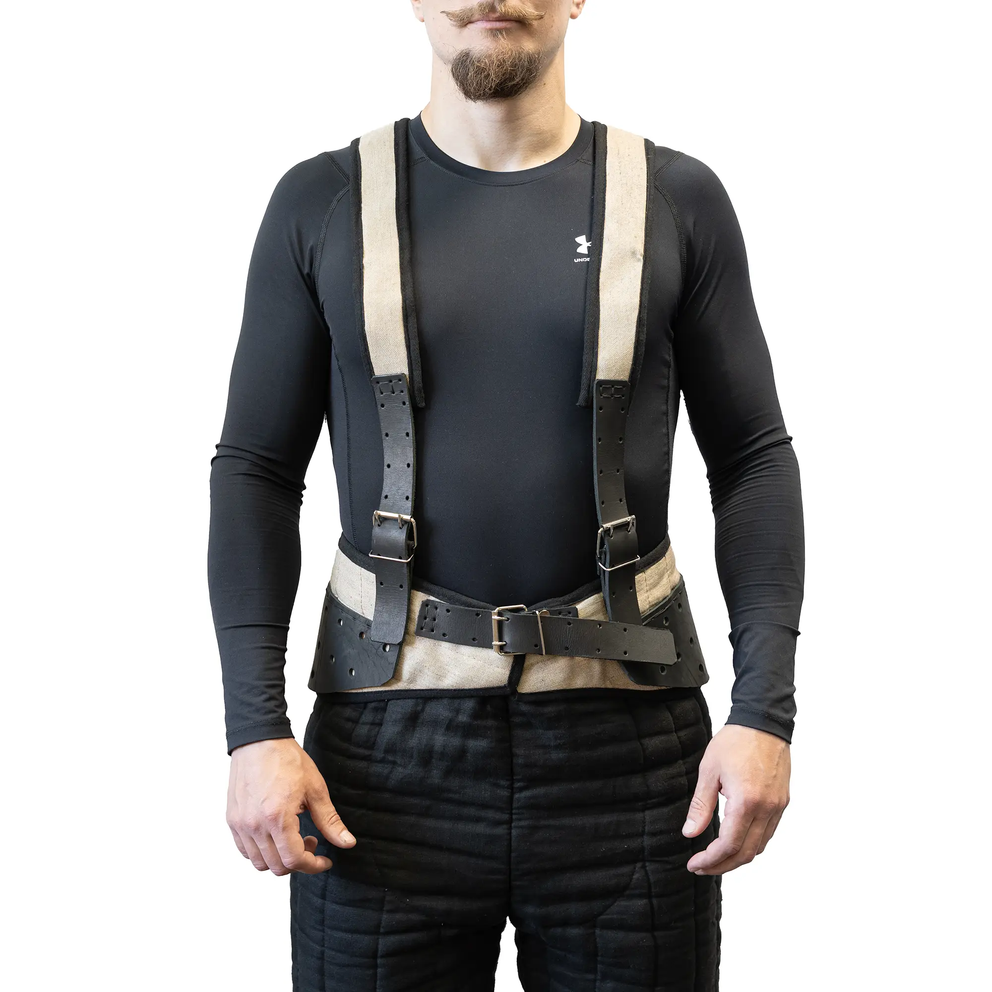 Hard Linen Arming Belt with Suspenders for Armored Combat