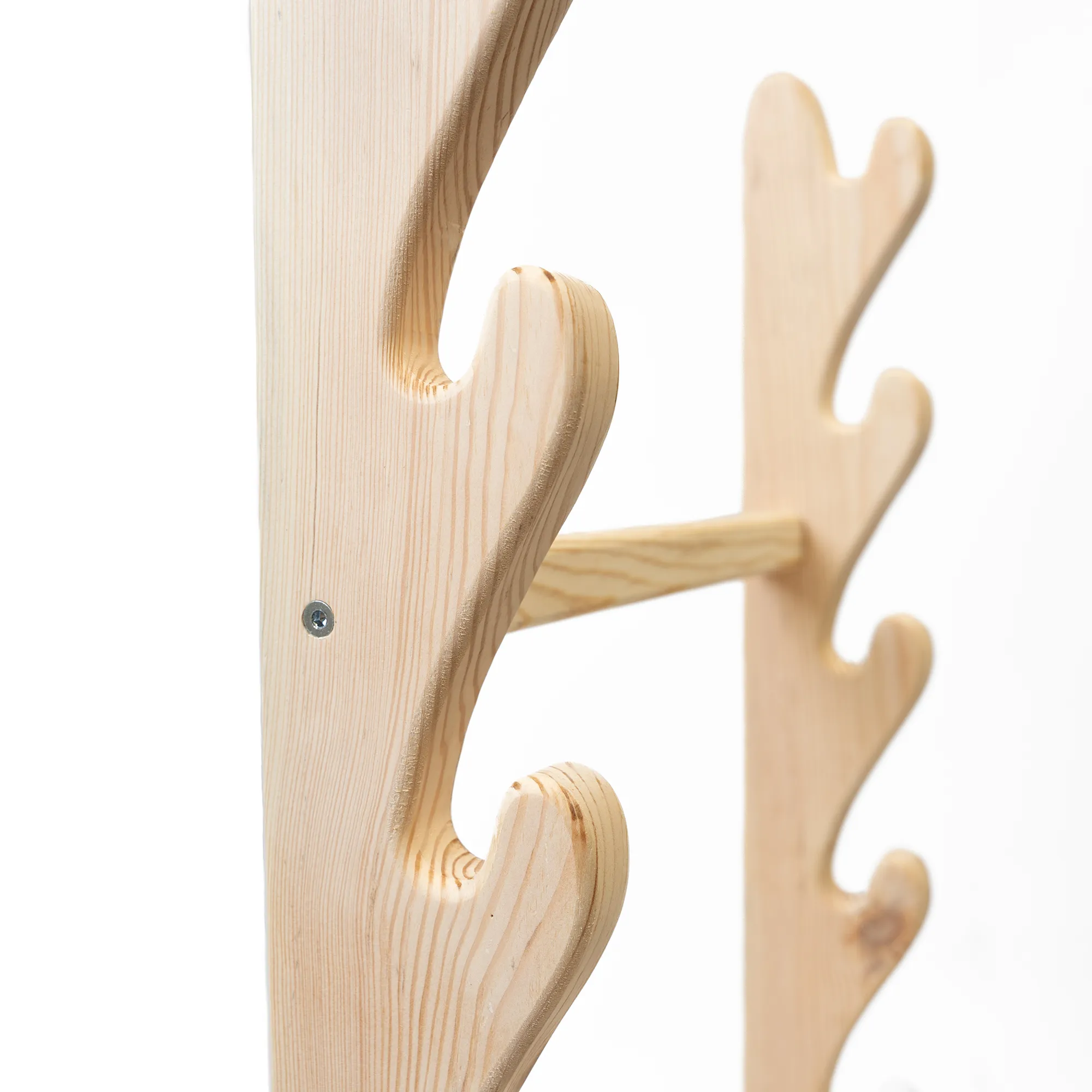 Wooden Sword Display Stand for 6 Swords with 6-slot wooden sword holder design - assembled close