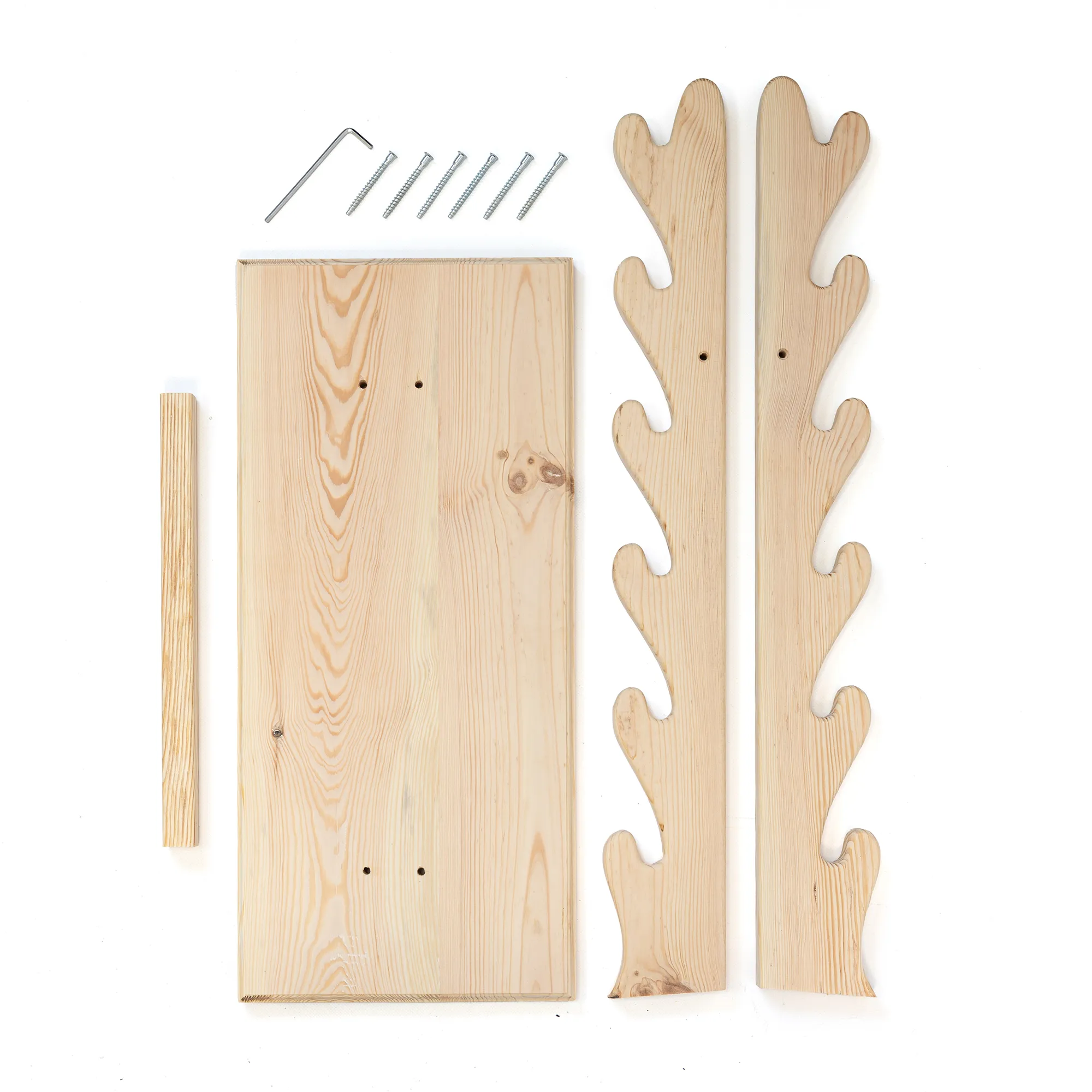 Wooden Sword Display Stand for 6 Swords with 6-slot wooden sword holder design - not assembled