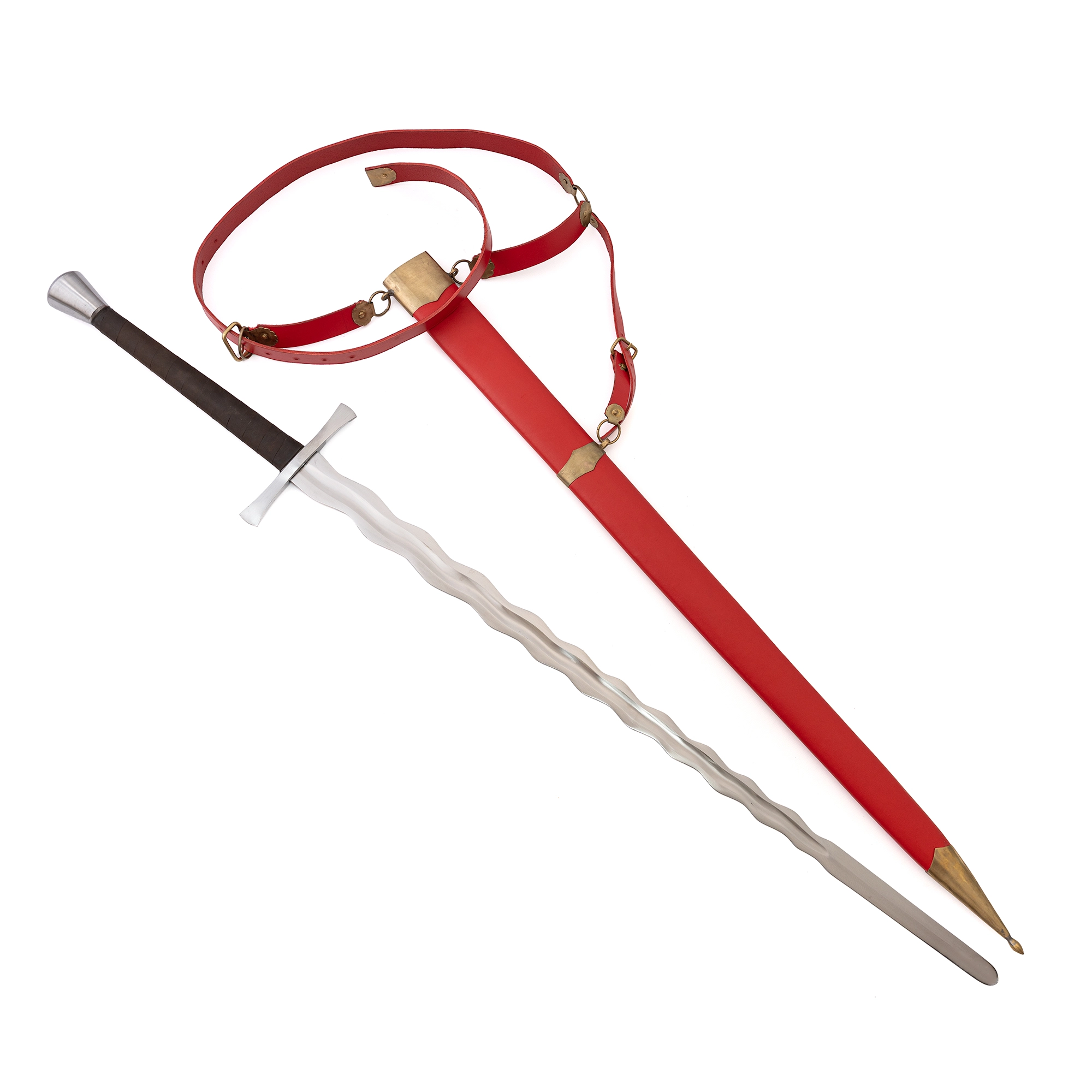 Flamberge Longsword with Scabbard