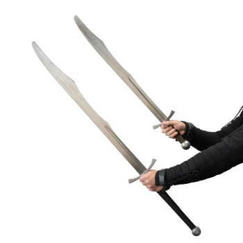 French Falchions Bundle with one-handed falchion and long two-handed falchion for armored combat - in hands