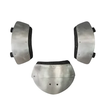 Titanium aventail protection plates set for armored combat helmet neck and shoulder protection.