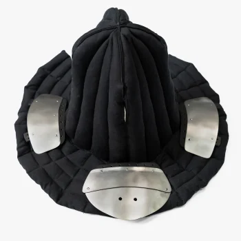 Titanium aventail protection plates set for armored combat helmet neck and shoulder protection on padding