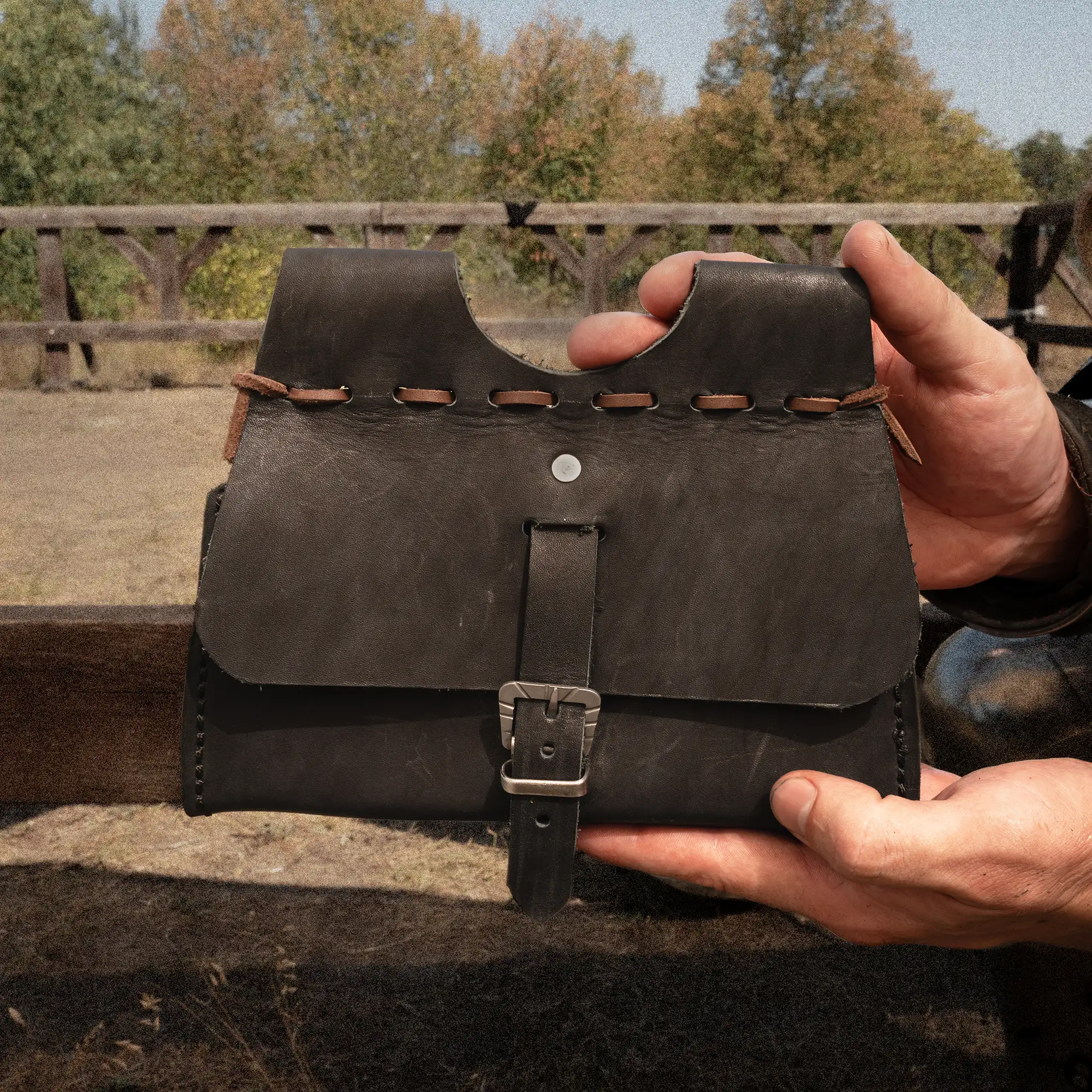 Leather Battle Belt Pouch for Armored Combat