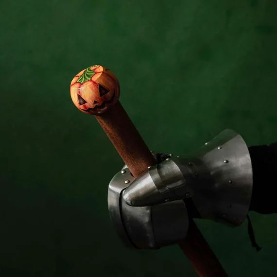 Custom Painted Mace Bundle with custom painted armored combat mace side - ball mace hand