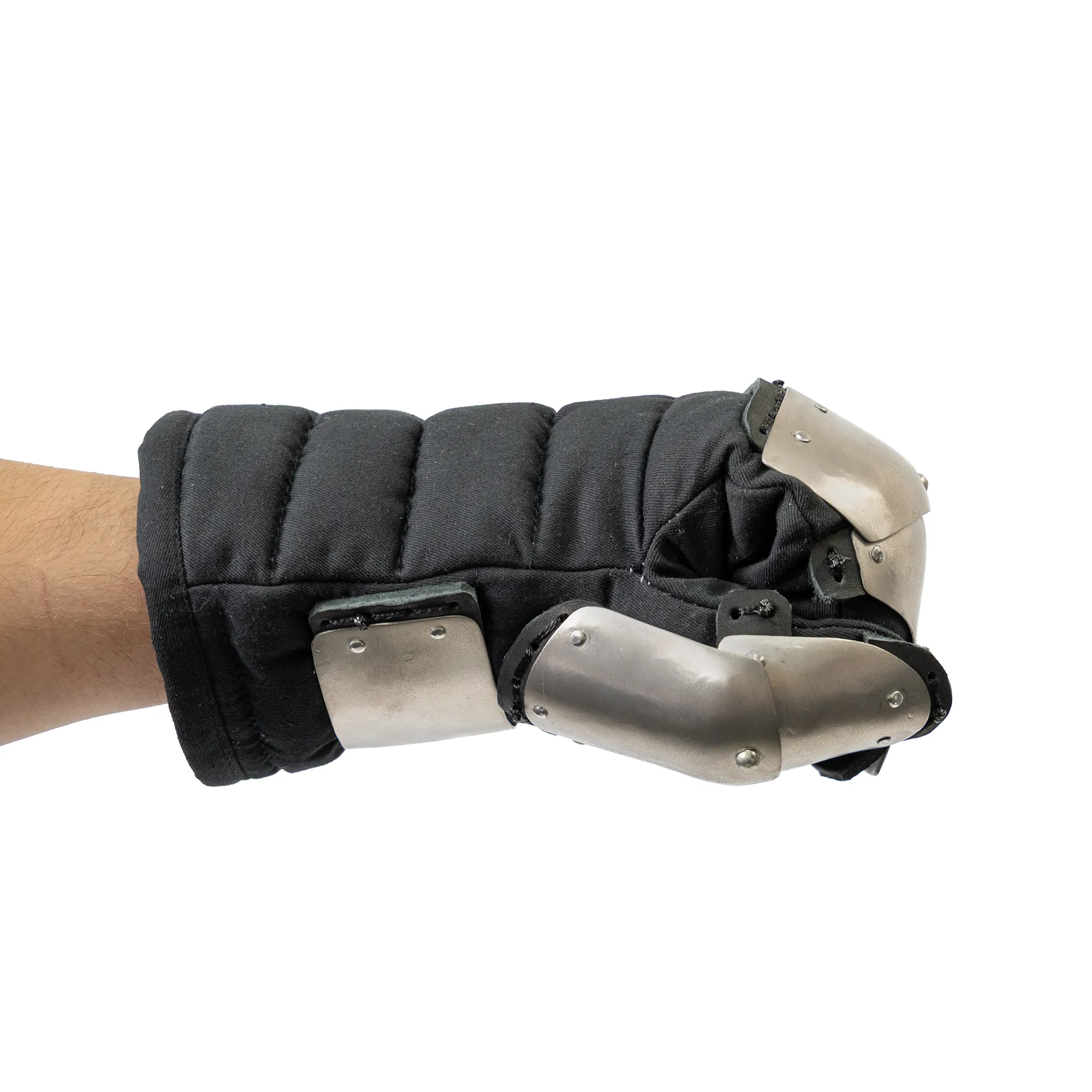 Phantom Shield Mitten for armored combat with steel hand protection and padded glove left hand