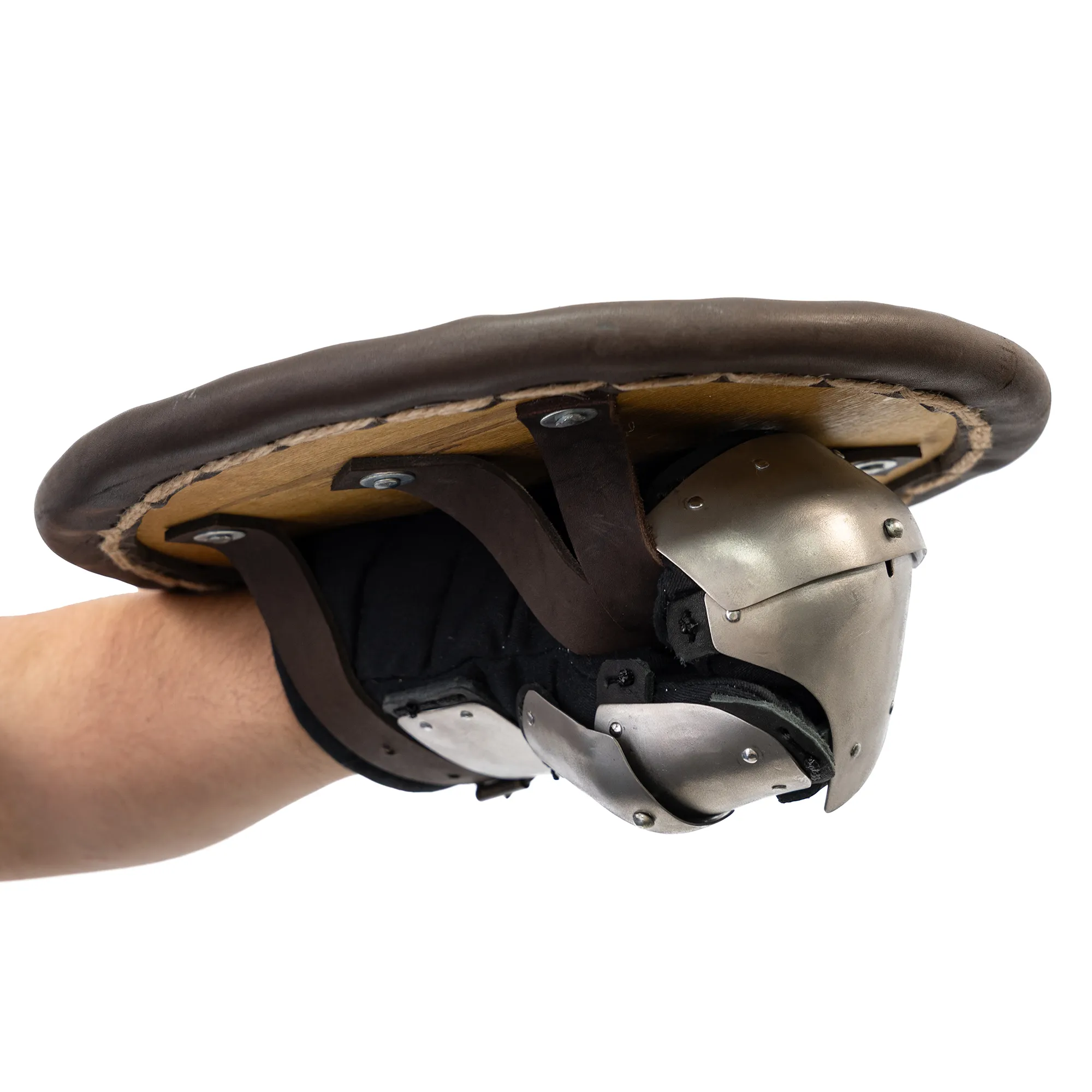 Phantom Shield Mitten for armored combat with steel hand protection and padded glove with buckler 2