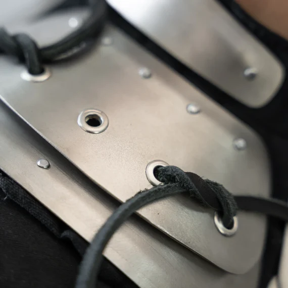 Advanced titanium gorget for armored combat with reinforced VT-1 titanium plates shoulder